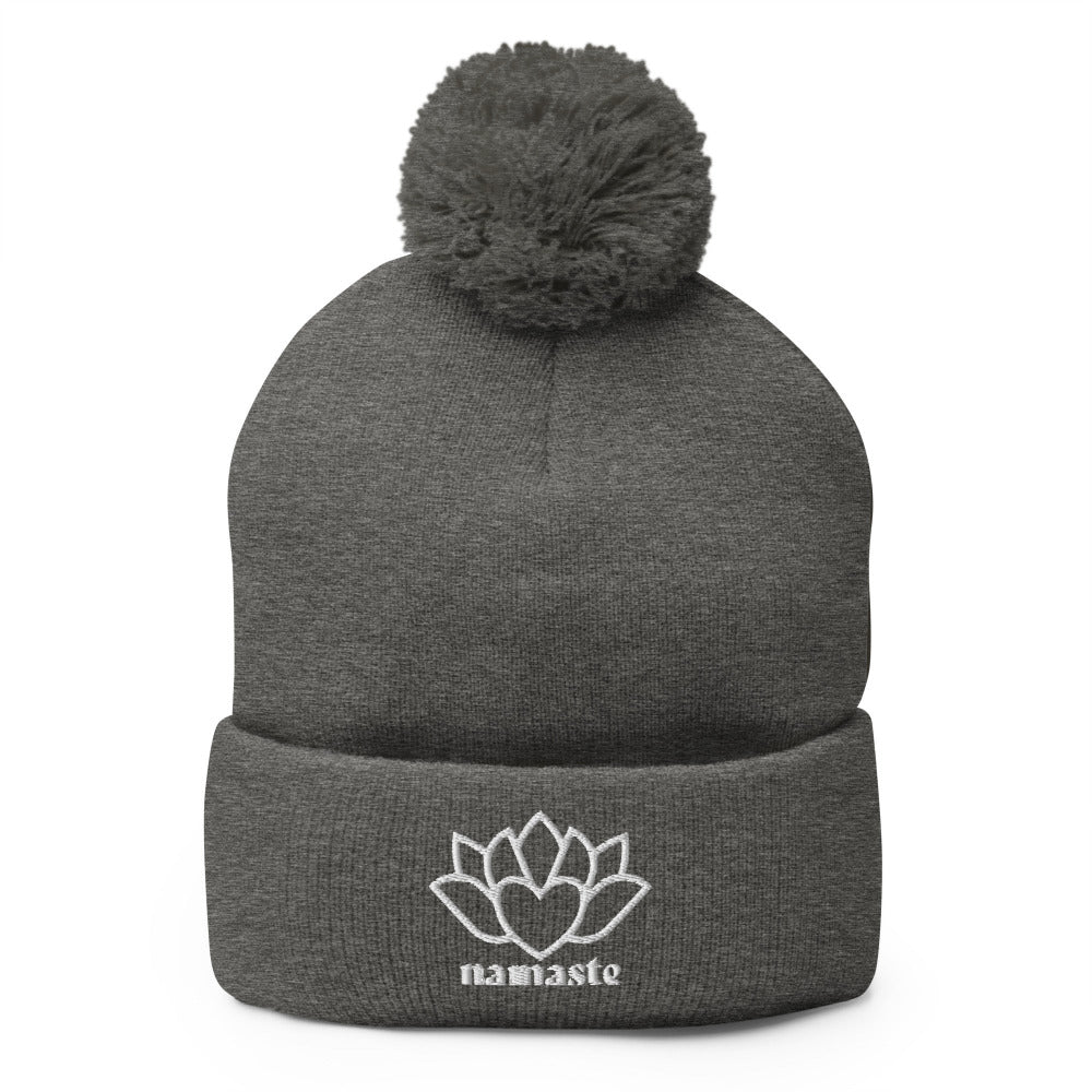 Namaste Pom-Pom Beanie -  Dark Heather Grey